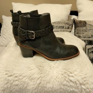 Sperry Leather Black Ankle Boots